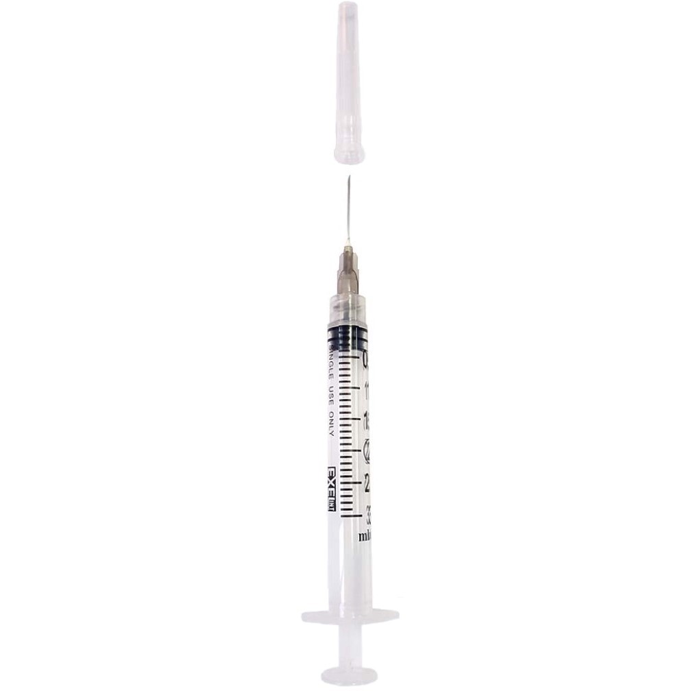 Syringe 3cc with Hypodermic Needle ExelInt® 3 mL .. .  .  